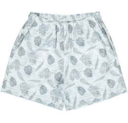 BERMUDA MASCULINA BOXER OGOCHI TROPICAL FOLHAGEM CINZA 9661