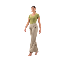 BLUSA CANELADA DECOTE V LUNENDER VERDE KIWI