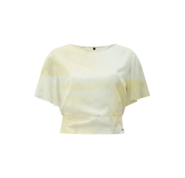 BLUSA CROPPED FEMININA EM TECIDO FASES CREME - LUNENDER 