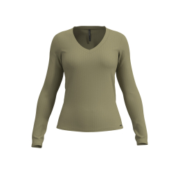 BLUSA FEM. ML CANELADA DECOTE V VERDE PAMPA 00643 - LUNENDER 