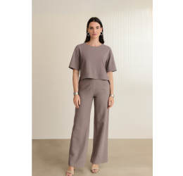BLUSA FEMININA CROPPED EM MALHA CINZA CONDUCIR C8005 - LUNENDER