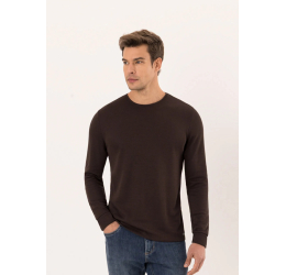 BLUSA MASCULINA ML EM MALHA NEW TRICÔ MARROM PIETRY 71498 - HANGAR 33 