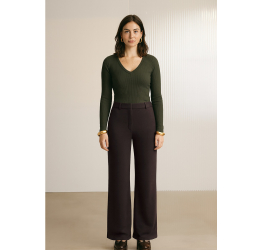 BLUSA ML CANELADA DECOTE V VERDE HEIR 00344 - LUNENDER