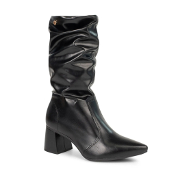 BOTA FEMININA CANO MÉDIO SLOUCHY SALTO BLOCO PRETO D2753 - DAKOTA