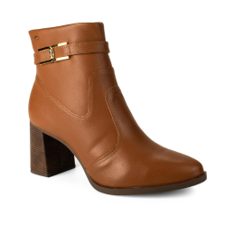 BOTA FEMININA EM COURO CANO CURTO CASTANHO D2382 - DAKOTA