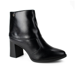 BOTA FEMININA EM COURO SALTO BLOCO CAPA PRETO D2381 - DAKOTA