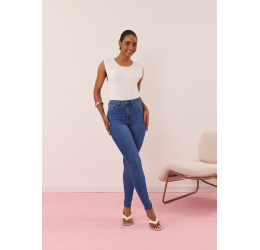 CALÇA JEANS FEM. SKINNY ALTA ELASTICIDADE J6814 - LUNENDER