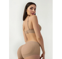 CALCINHA BOXER MAGIC BUMBUM BEGE - ZEE RUCCI