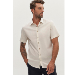CAMISA MANGA CURTA MASCULINA EM TECIDO LINHO - HANGAR 33