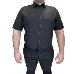 CAMISA MASCULINA MANGA CURTA CASUAL SLIM PRETA - OGOCHI