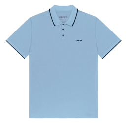 CAMISA POLO MASCULINA MALHA PIQUET AZUL EXPRIM - FICO