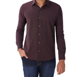CAMISA SLIM SOCIAL BORDÔ ESCURO 0041 - OGOCHI