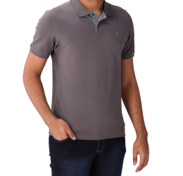 CAMISETA POLO SLIM CINZA FERRO 3900 - OGOCHI 