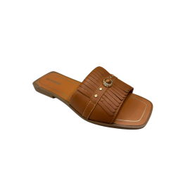 CHINELO RASTEIRA EM COURO COM FRANJAS CARAMELO 368307 - BOTTERO 