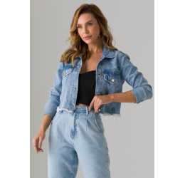 JAQUETA JEANS DONNA CROPPED - DIVERO