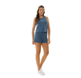 REGATA CROPPED DRY FIT AZUL JEANS 70335 - ESTILO DO CORPO