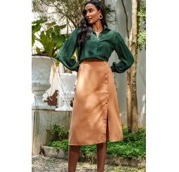 SAIA MIDI TWILL CARAMELO - JUMANIY