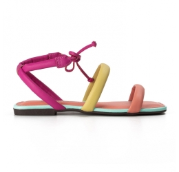 SANDÁLIA DAKOTA TUDO DE COR RASTEIRA MULTICOLORIDA Z9441