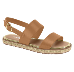 SANDÁLIA FEM. TIRAS LARGAS CAMEL 5413.1333 - MOLECA