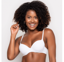 SUTIÃ COM BOJO MICROFIBRA MARINA BEAUTY BRANCO- ESTILO NATURAL
