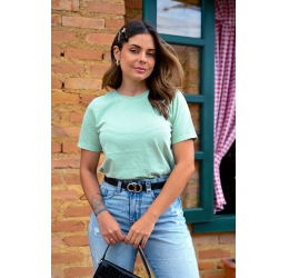 T-SHIRT ESTONADA LISA VERDE CLARO - LOKAHI