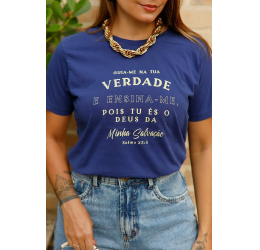 T-SHIRT ESTONADA SALMO 25:5 MARINHO - LOKAHI