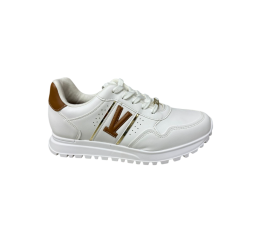 TÊNIS FEM. CASUAL JOGGING 1429.214 BRANCO/CAMEL - VIZZANO
