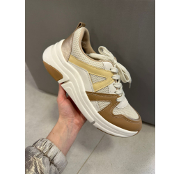 TÊNIS FEM. CASUAL ULTRACONFORTO 7401.102  BRANCO OFF/AVELÃ/DOURADO/MANTEIGA - MODARE 