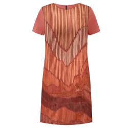 VESTIDO FEMININO MALHA E TECIDO LARANJA FLOR DE ANIS C8041 - LUNENDER