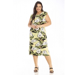 VESTIDO MIDI PLUS ESTAMPADO PÊRA LISAMOUR